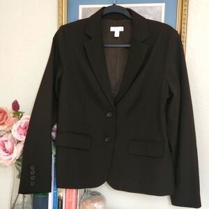 Trendy Chocolate Color  Blazer Formal Pockets Size 8 Petite Capsule Wardrobe